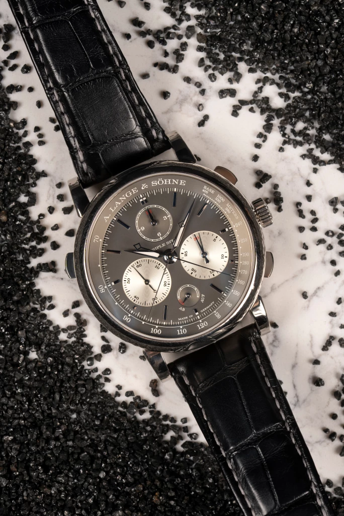 朗格Triple Split型號424.038F限量版白金三追針飛返計時腕錶