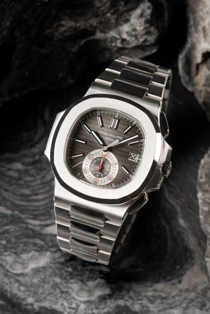 百達翡麗Nautilus型號5980精鋼飛返計時鏈帶腕錶