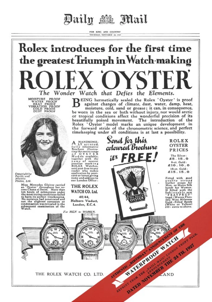 勞力士蠔式錶殼與Perpetual自動上鏈系統