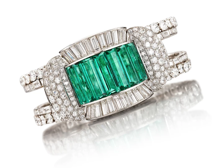 祖母綠配鑽石手鐲