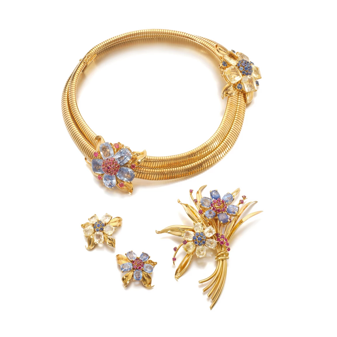 梵克雅寶藍寶石、黃寶石及紅寶石「PASSE-PARTOUT」套裝