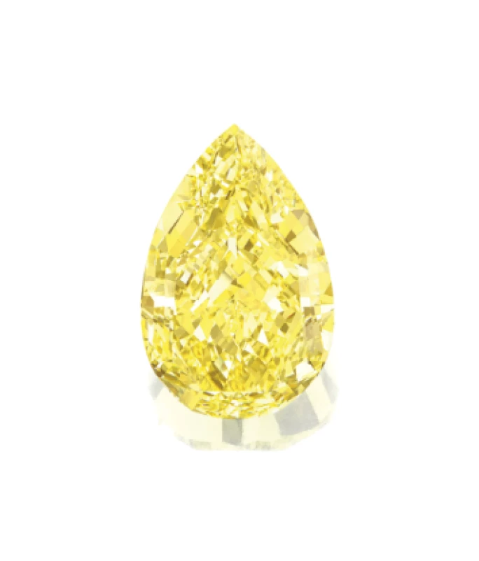 「落日」艷彩黃色鑽石，110.03 克拉